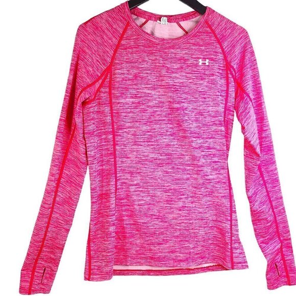 Under Armor Heathered Pink Pullover Fleece Lined Thermal Active Top - Picture 1 of 6